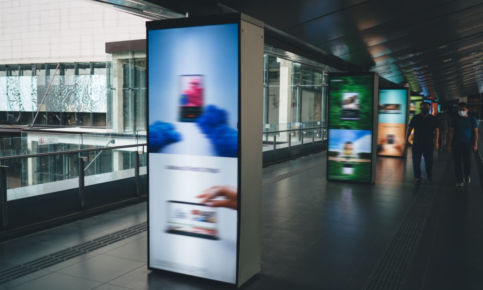 Digital signage display in a busy venue — retail and hospitality